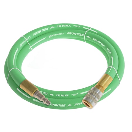 Continental 3/4" x 3' Green EPDM Air Hose, 250 PSI, 3/4" Ind. Interchange M+F QC HZG07530-03-51